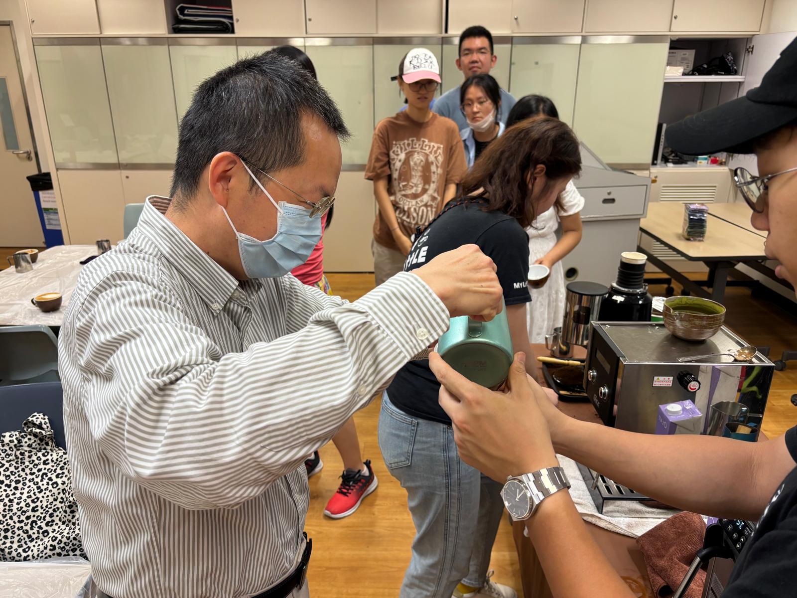 The students were brewing coffee.