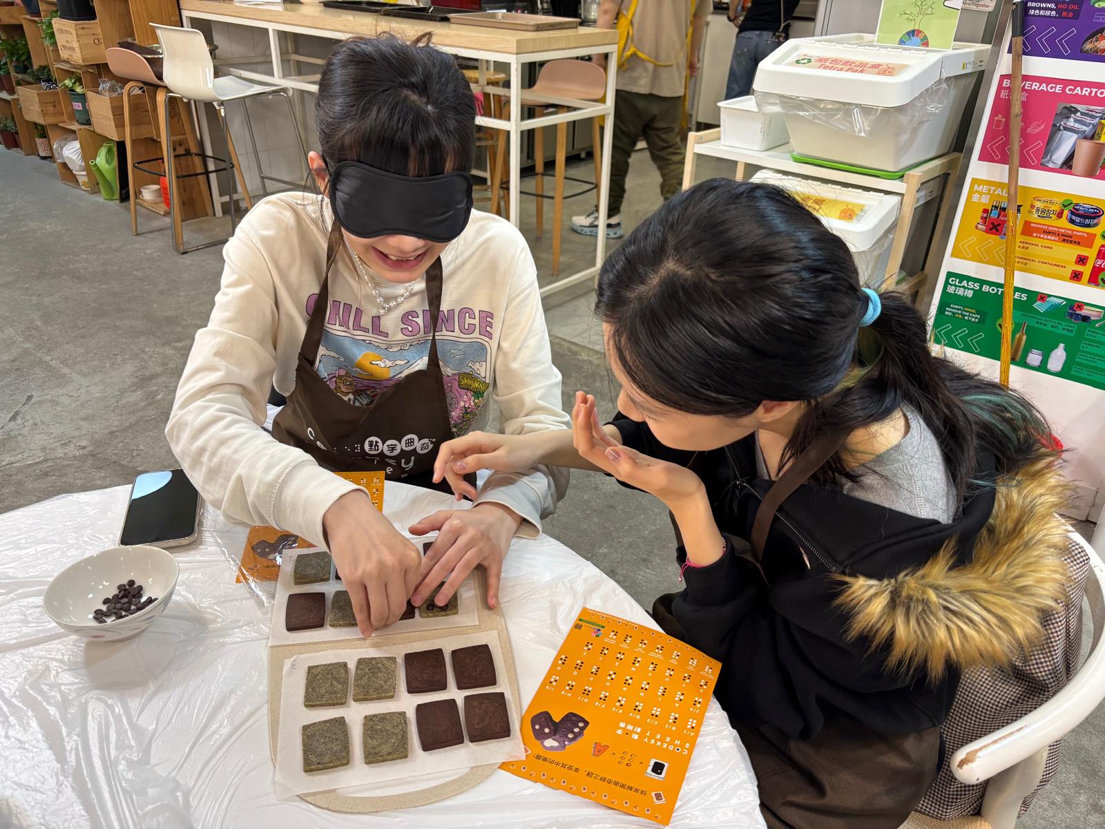 The students were making Braille cookie.