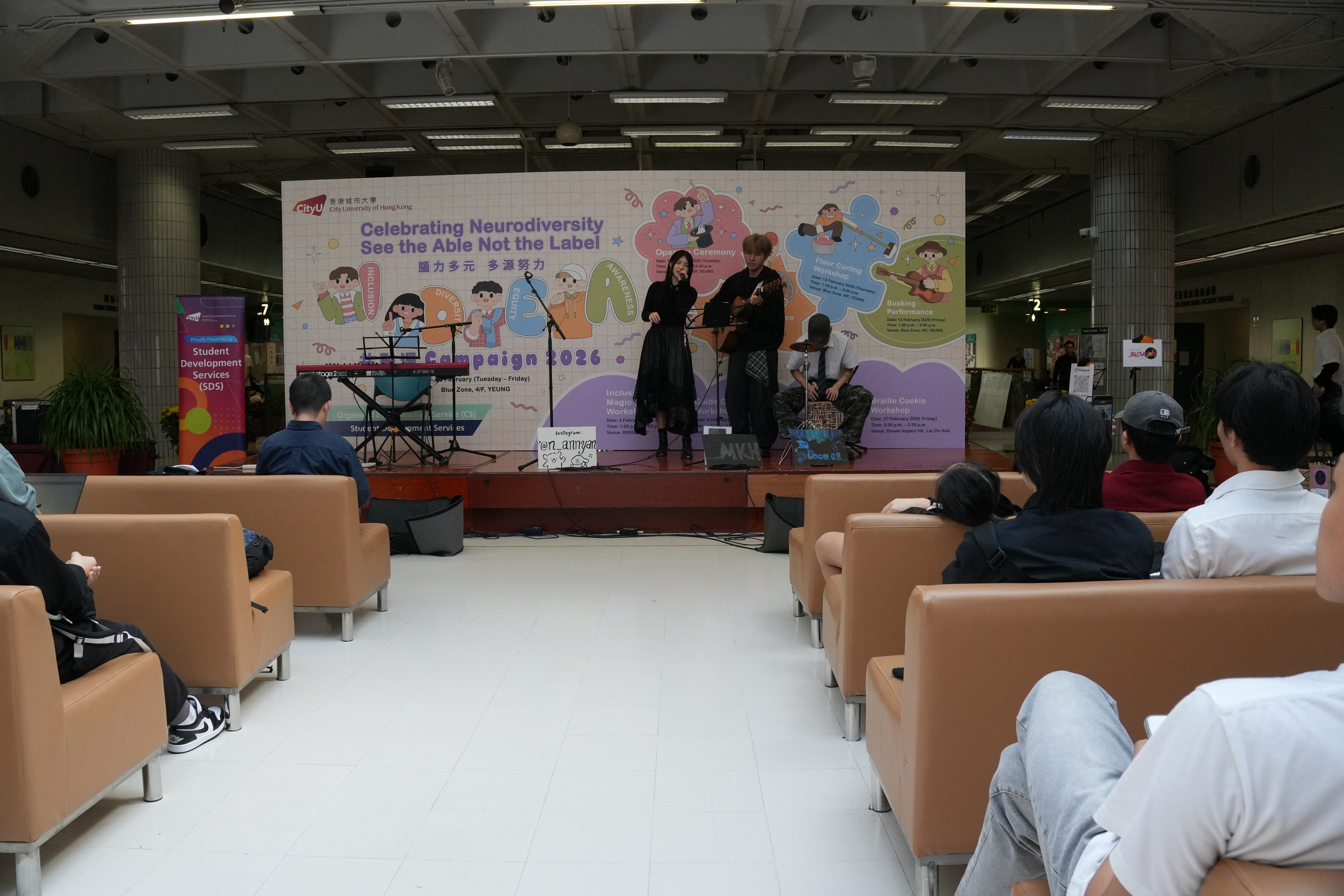 The singer was performing.