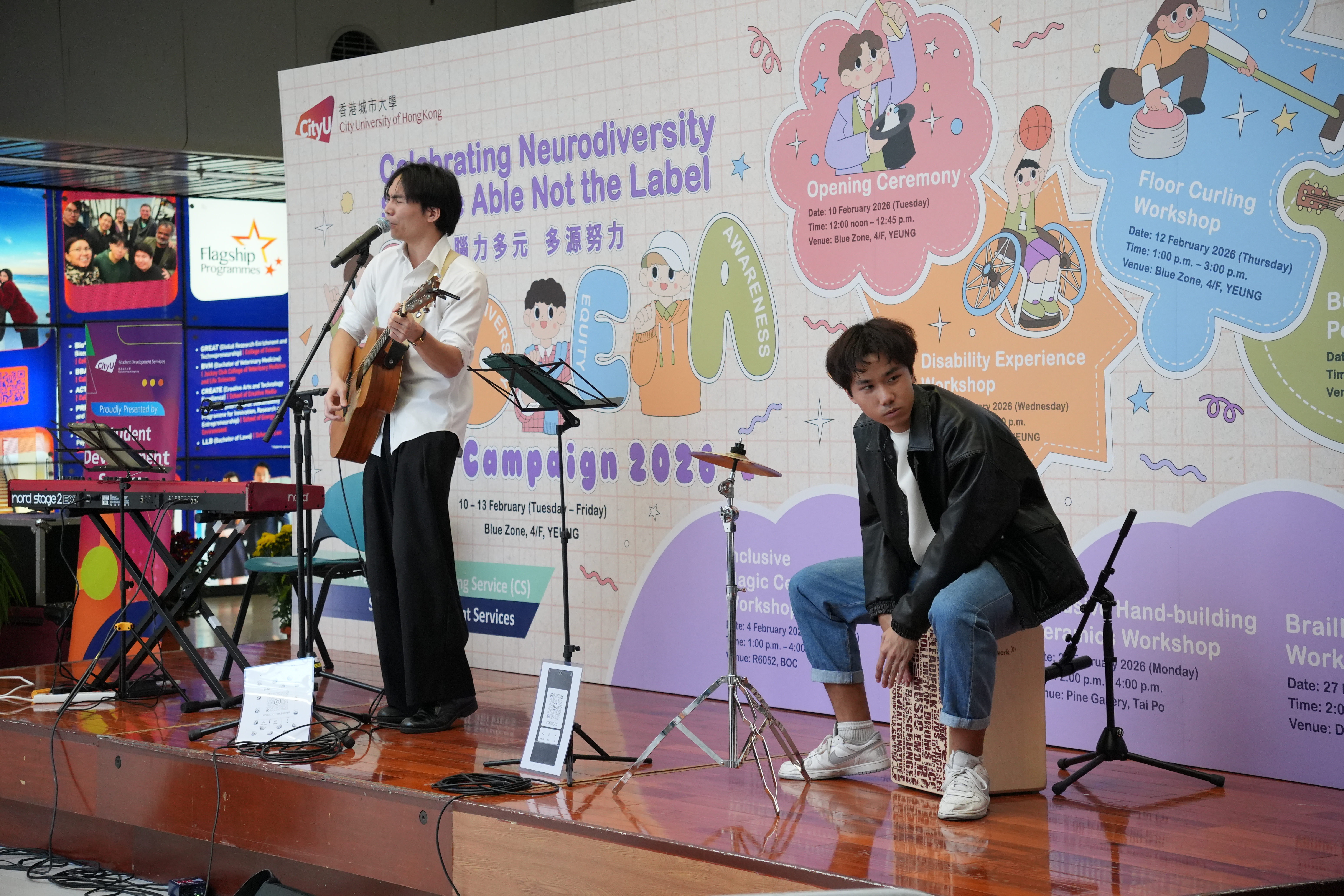 The singer was performing.