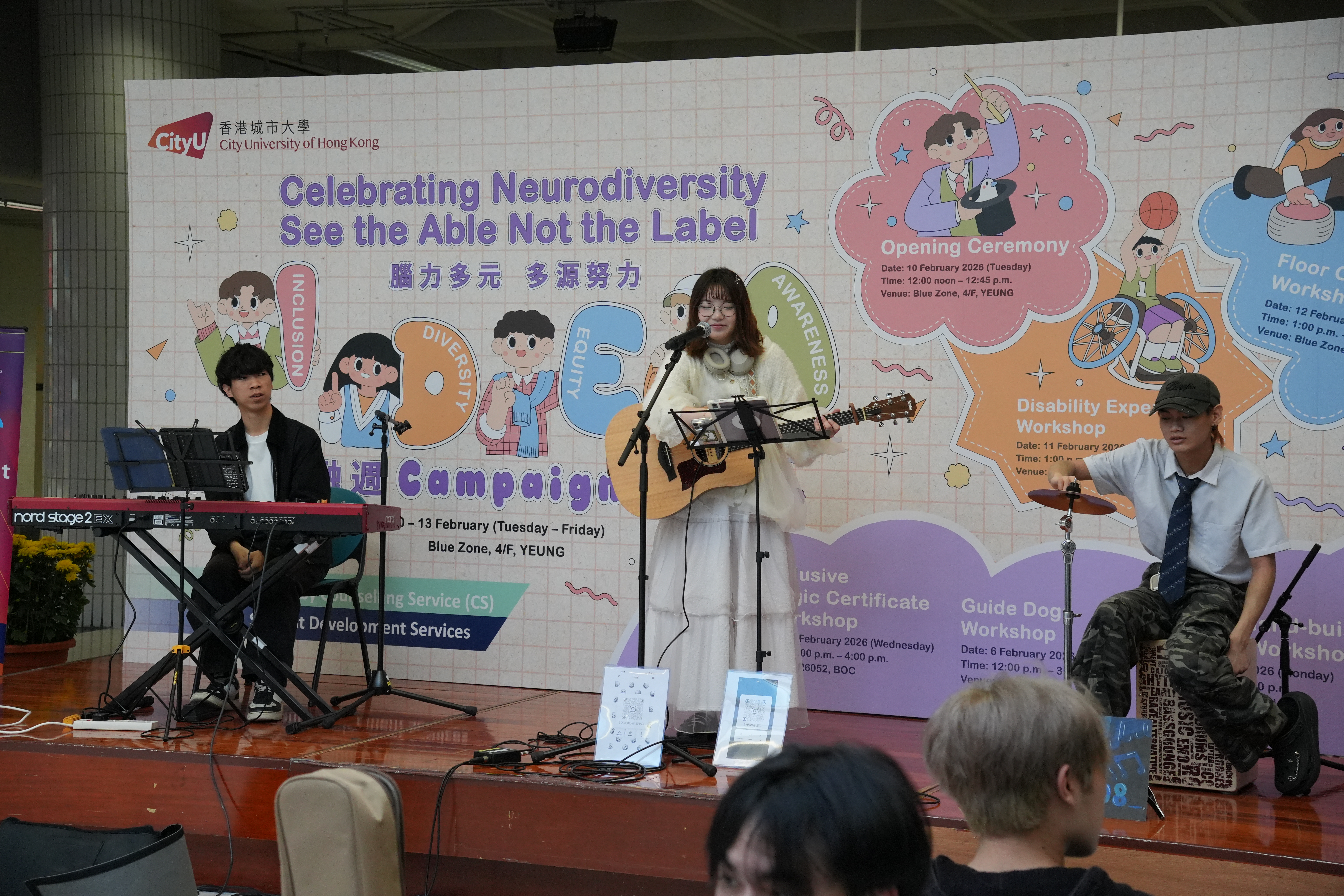The singer was performing.