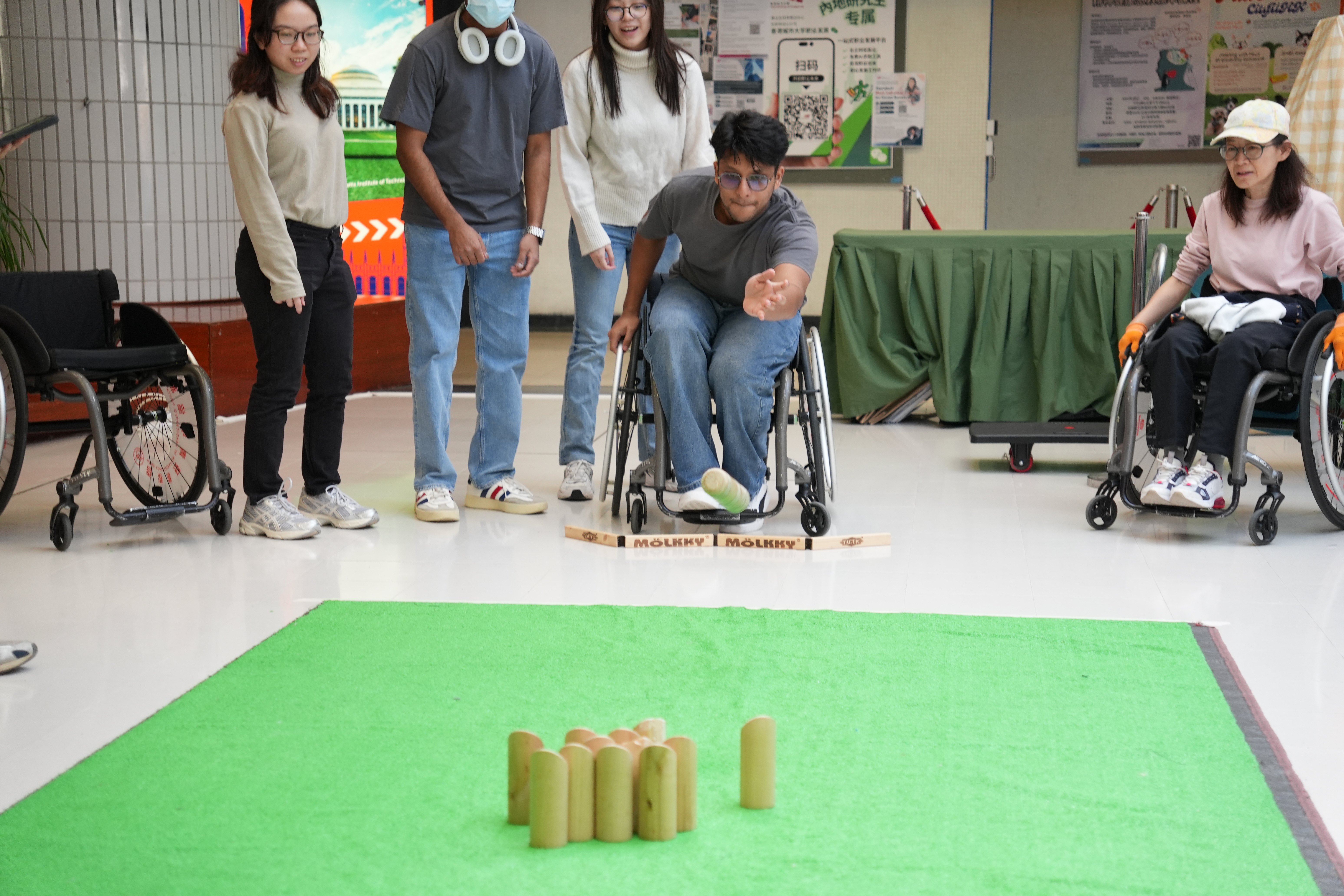 The students were playing Mölkky.