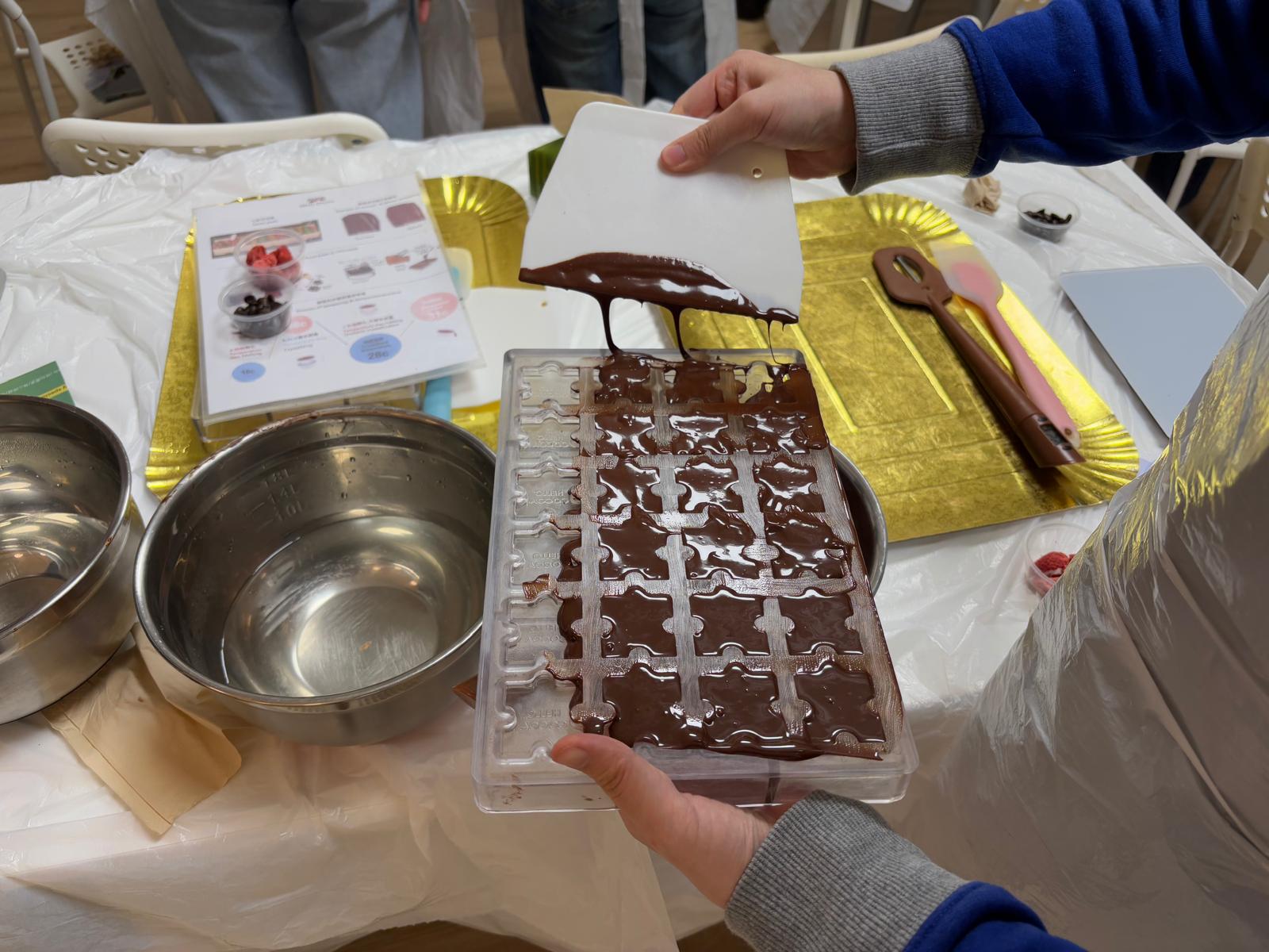 The students were making chocolate.
