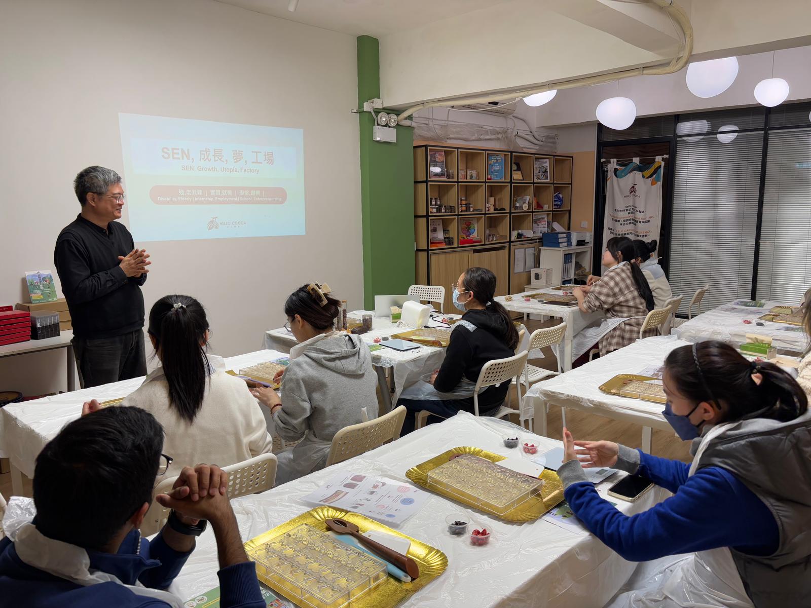 The founder of the organization was introducing the background and philosophy of the organization.