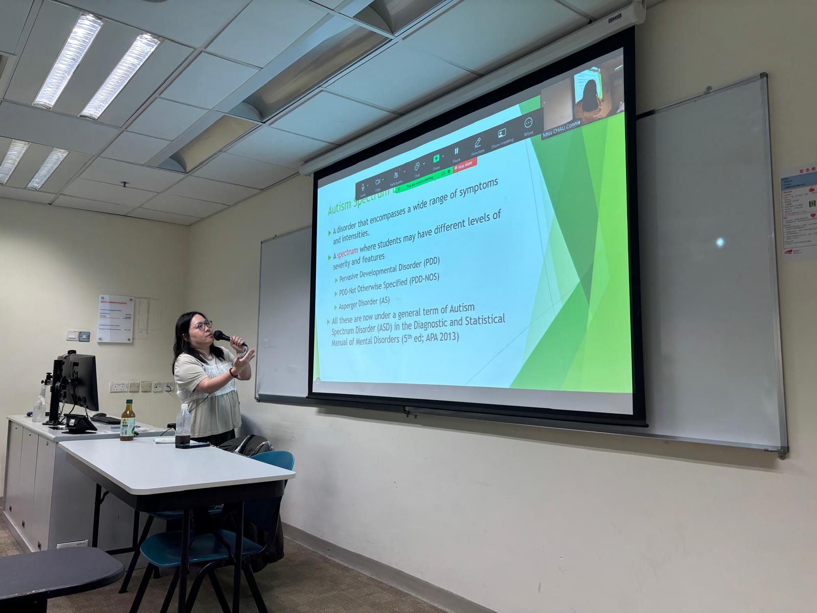 The Educational Psychologist was explaining the background of Autism Spectrum Disorder.