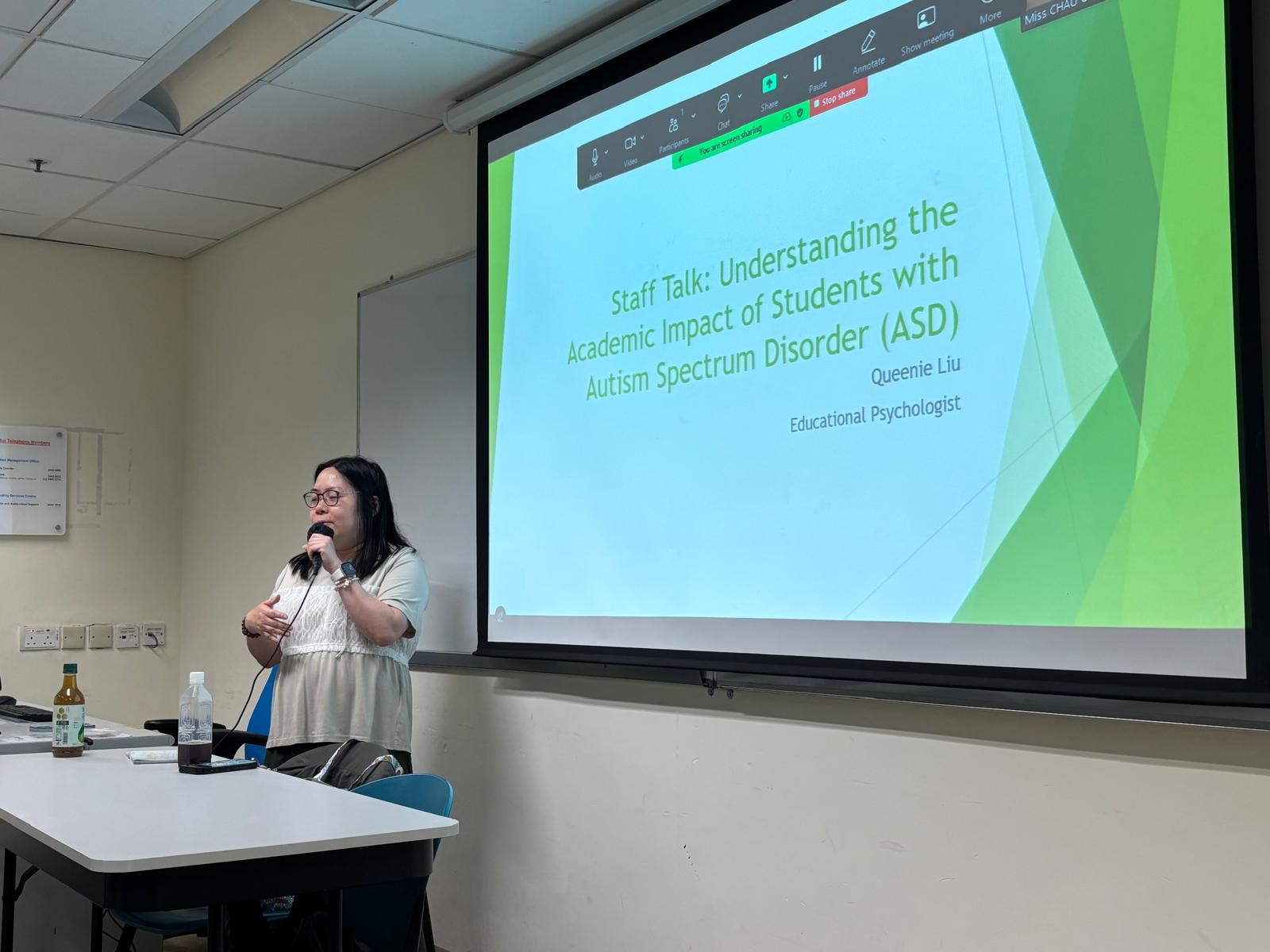 The Educational Psychologist was introducing the topic of the staff talk.