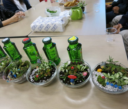 Some plant products made by the students. 圖中是一些學生所種的盆栽。