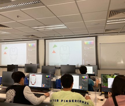 Students were design clipart using AI. 學生使用AI設計剪貼畫。