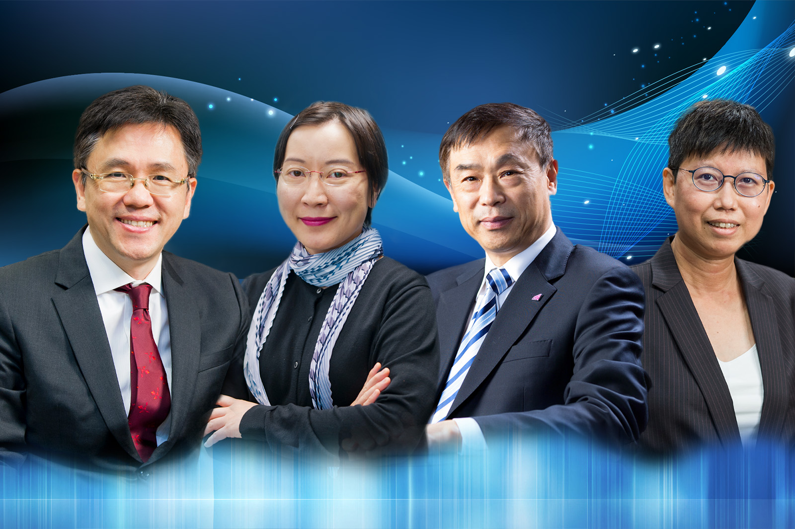(From left) Professor Sun Dong, Dr Carol Lin Sze-ki, Professor Yan Houmin and Professor Wan Wai-yee.