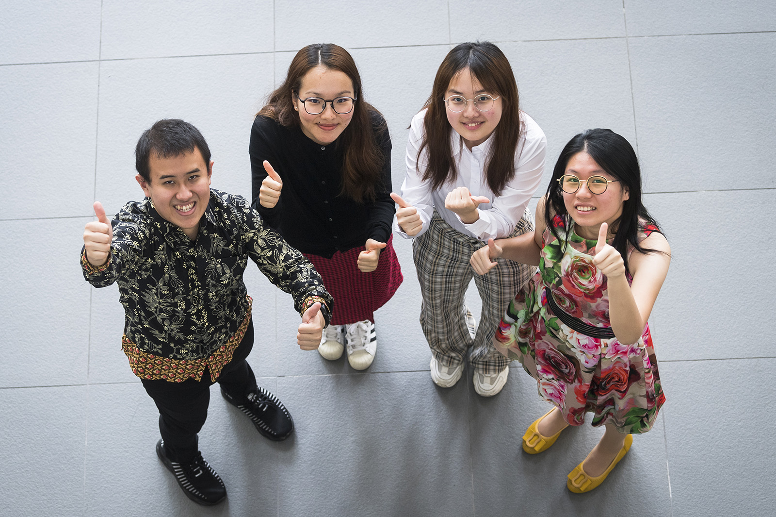 (From left) Wijaya Ignatius Alvin, Pun Jenit, Teng Zhaohan, and Leung Lok-yee.