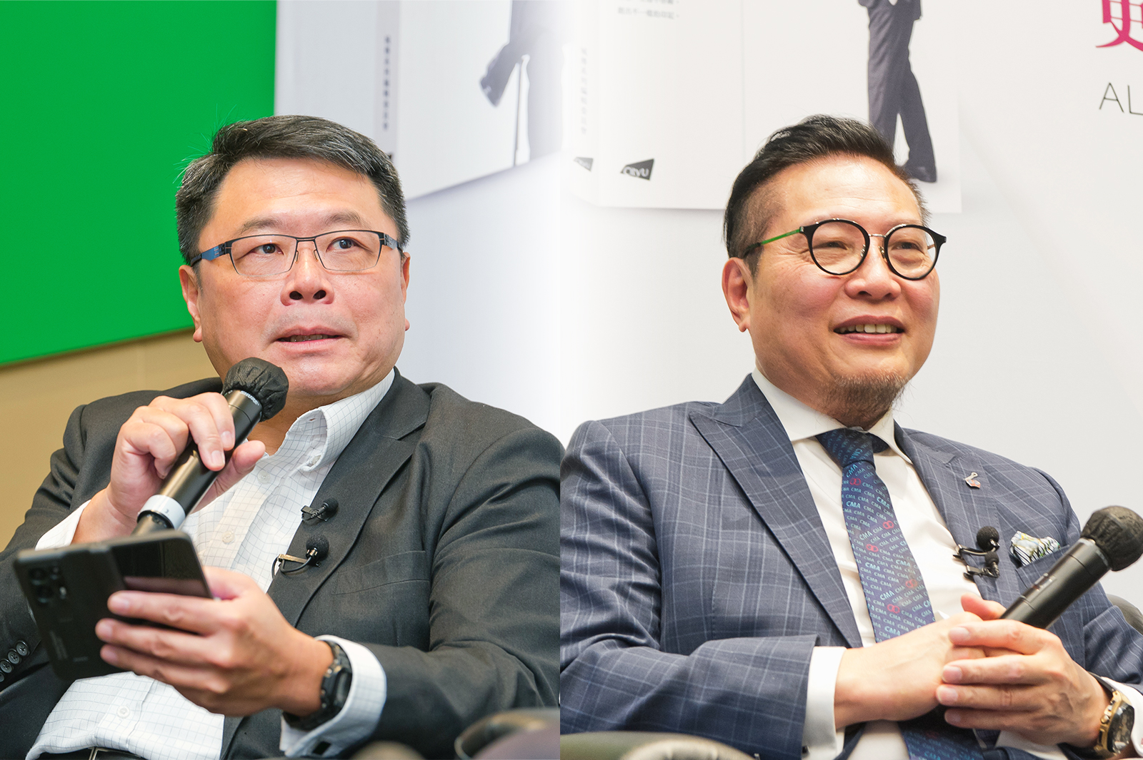 Dr Sunny Chai Ngai-chiu (left) and Dr Allen Shi Lop-tak take part in book launches and seminars organised by CityU Press.