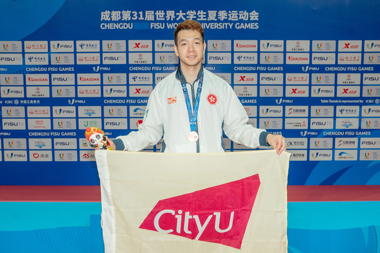 Anson Ho Kwan-kit, a student-athlete at CityU won a bronze medal in the table tennis mixed doubles with his partner at the Chengdu FISU World University Games.