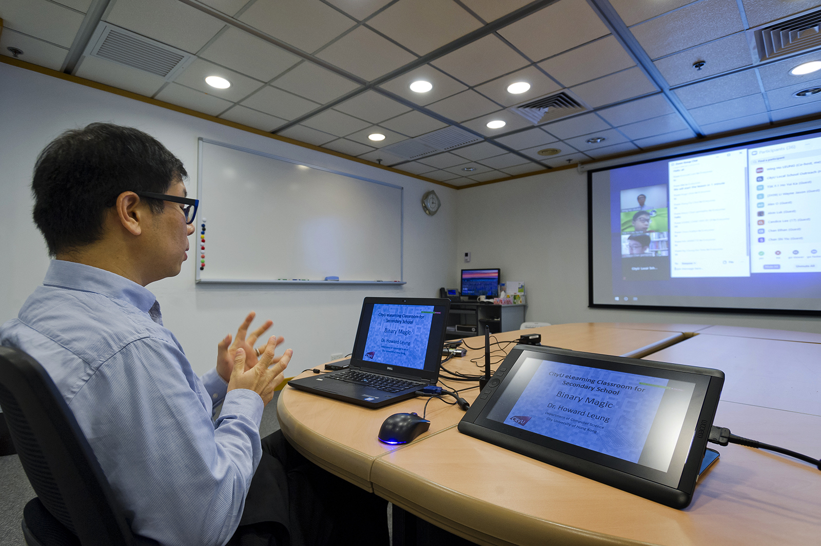 Dr Leung introduces the binary number system through his magic demonstration.