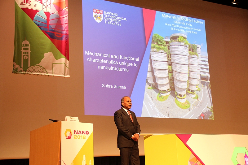 Professor Subra Suresh, President of Nanyang Technological University, Singapore, delivers a speech at the first plenary session.