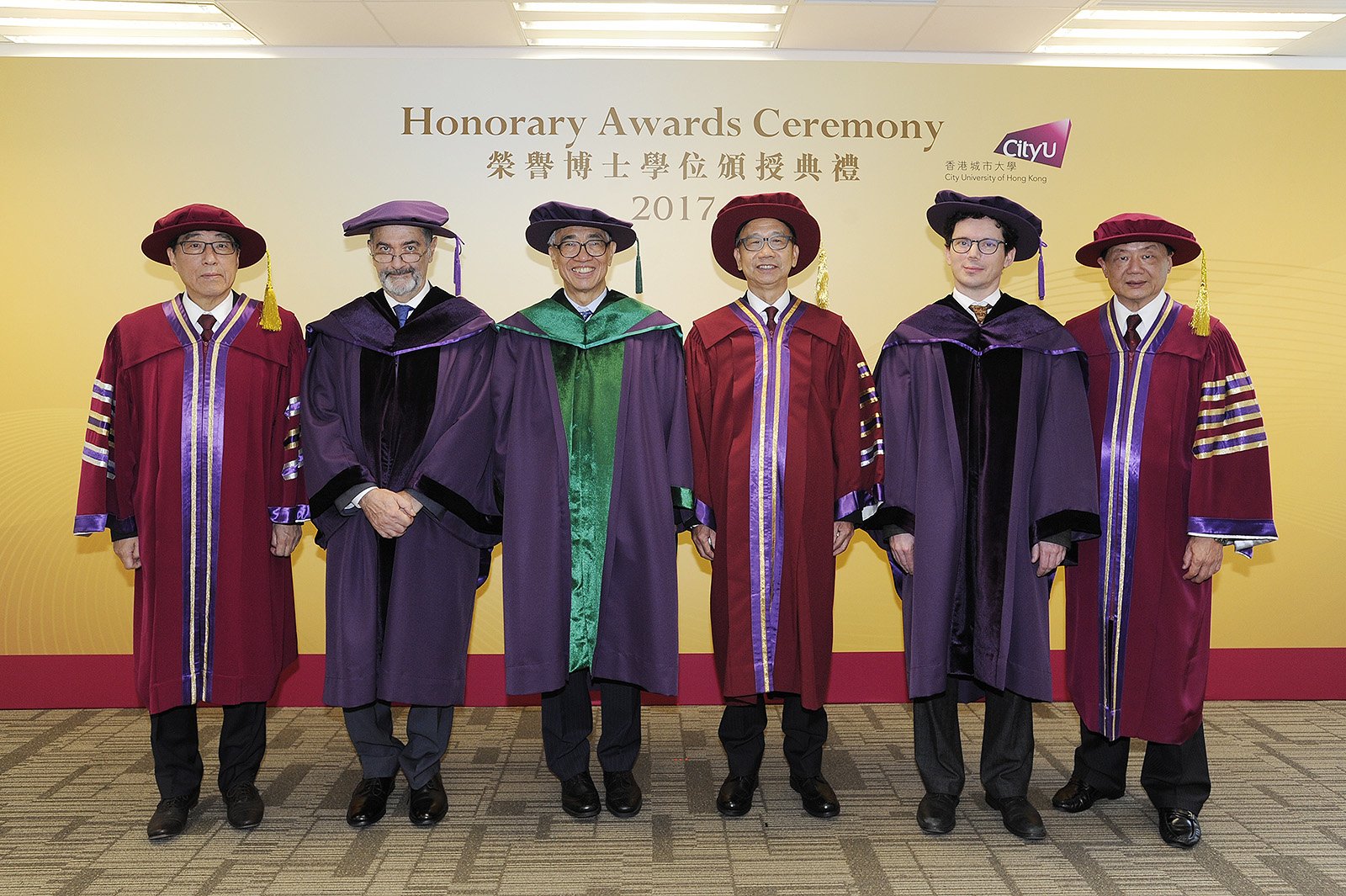 （左起）郭位教授、塞爾日‧阿羅什教授、李宗德博士、鍾瑞明博士、溫德林‧沃納教授、胡曉明先生。
