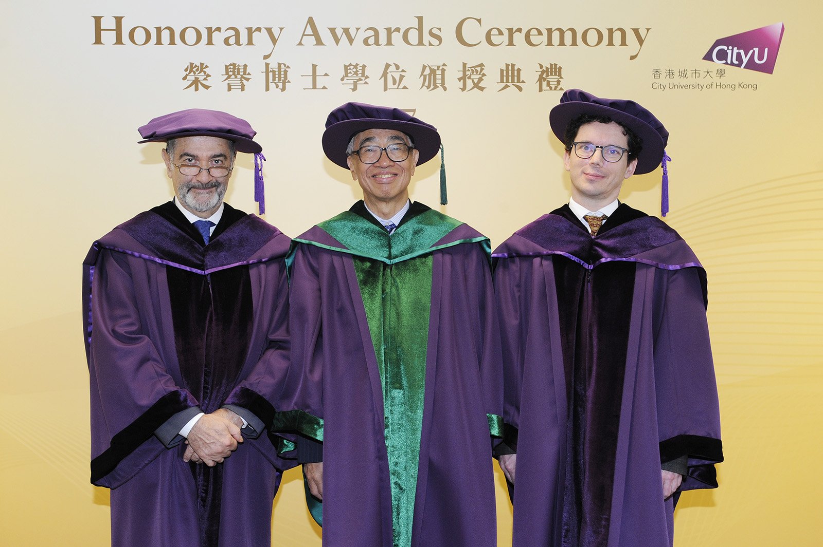 （左起）塞爾日‧阿羅什教授、李宗德博士、溫德林‧沃納教授。