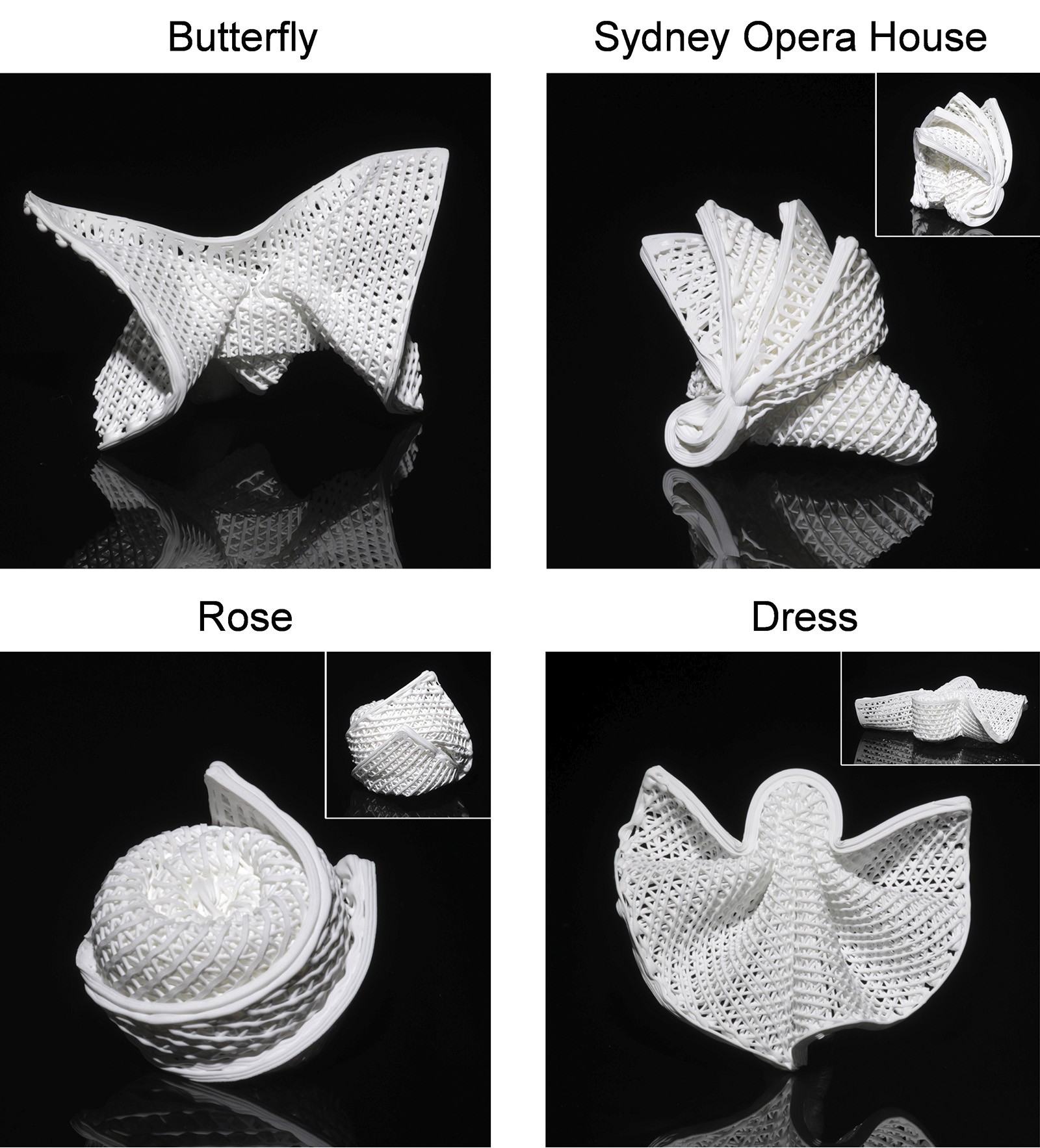 The 3D-printed ceramic precursors printed with the novel “ceramic ink” are soft and stretchable, enabling complex shapes, such as origami folding.