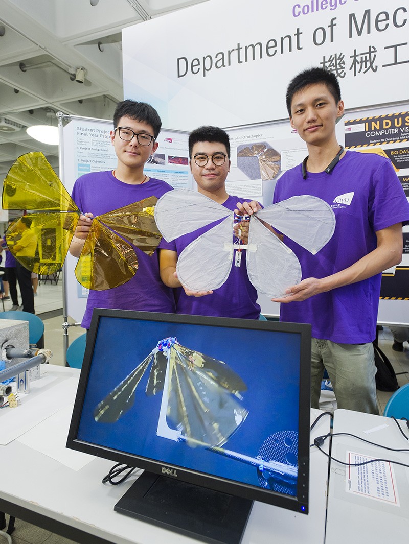 Ornithopters created by the Department of Mechanical Engineering for ecological research.