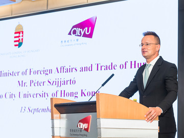 Hungary’s Foreign Minister analyses geopolitical concerns for Europe and China ahead of Belt and Road Summit at Distinguished Lecture at CityU