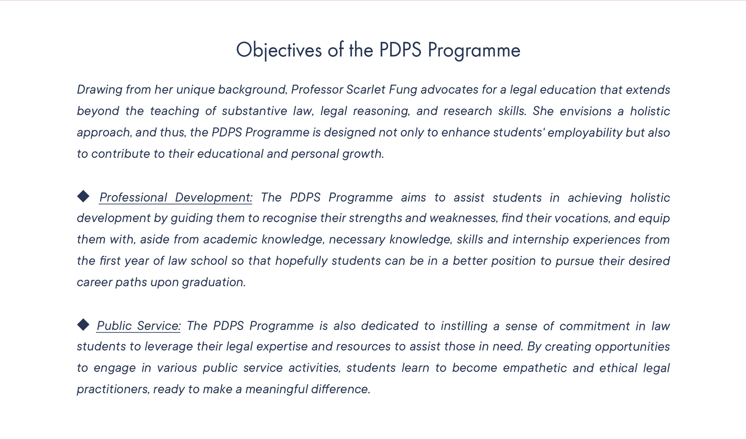 CityU Law, Student Career Development, PDPS