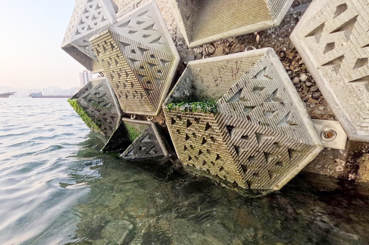 Eco-shoreline seawall in Hong Kong