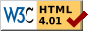 W3C valid HTML 4.01 logo